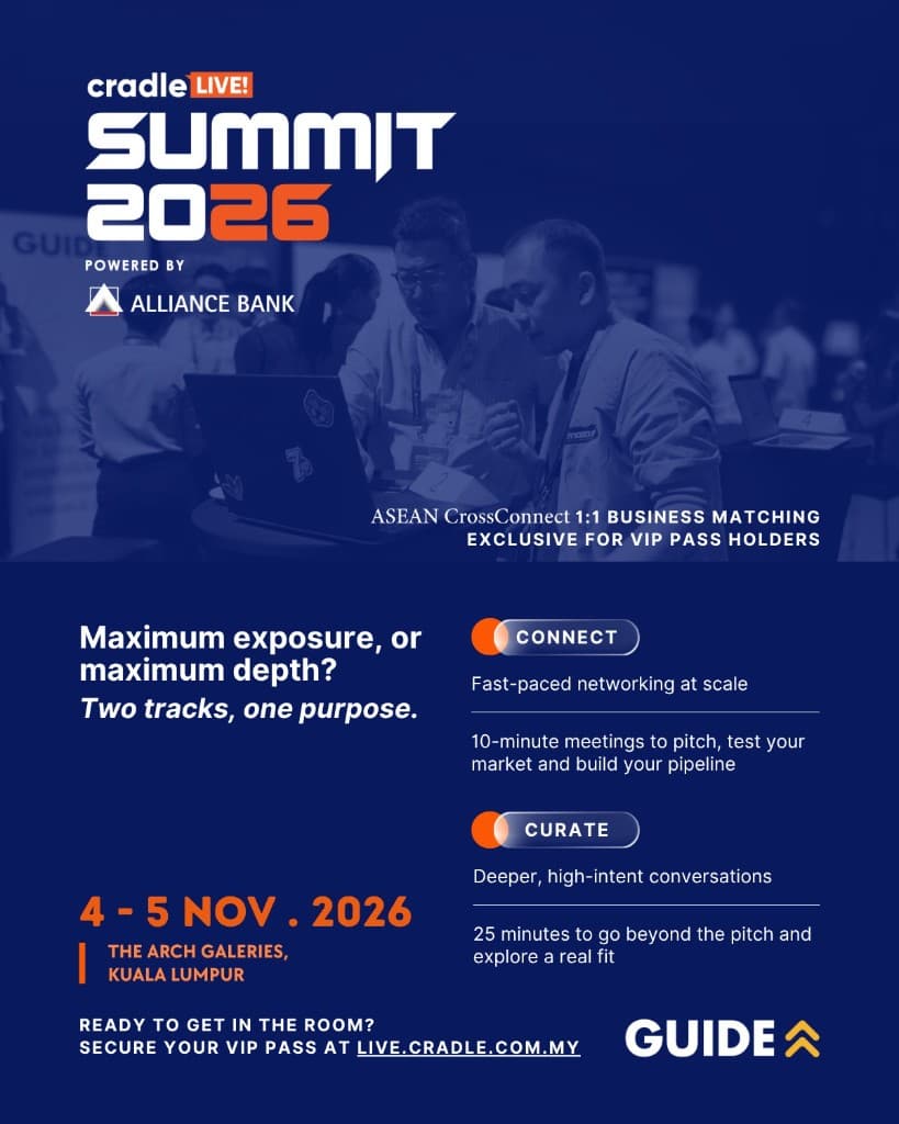 ASEAN CrossConnect: maximum exposure or maximum depth. Connect for 10-minute meetings, Curate for 25-minute conversations. 4–5 Nov 2026, The Arch Galleries, Kuala Lumpur.